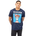 Cotton Soul Where's Wally Wanted, Unisex T Shirt, Navy, X-Large