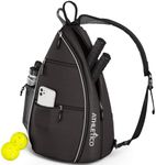 Athletico Sling Bag - Crossbody Backpack for Pickleball, Tennis, Racketball, and Travel for Men and Women (Black)