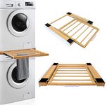 NIUXX Stacking Kit with Sliding Shelf, Fits for 46-60 cm Washing Machine and Dryer, Ratchet Rope Installation Frame Accessories for Connecting Tumble Washer Dryer, Ideal Housewarming Gift