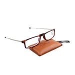 ESPERTO READERS Earth Folding Reading Glasses – Blue Cut Lens With Antireflection & Ultra Light Weight For Men & Women – Brown Frame (+2.50)