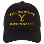 Concept One Yellowstone Trucker Hat, Adjustable Snapback Mesh Baseball Hat with Curved Brim, Midnight, One Size