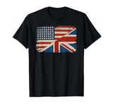 British American Flag Great Britain Union Jack T-Shirt