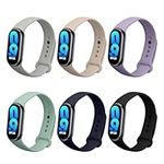 kwmobile Strap Set compatible with Xiaomi Mi Band 8 / Mi Band 9 Straps - 6x TPU Silicone Replacement Wristband - Multicolor