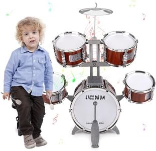 TWFRIC Toy Drum Set for Kids Ages 3-5 Toddler Jazz Drum Kit with 5 Drums Musical Instruments Toys for 3 4 5 Year Old Boys Girls Gifts