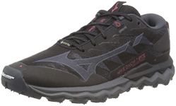 Mizuno Women's Wave Daichi 7 Gtx Trail Running Shoe, Black Irong Garnetrose, 6.5 UK