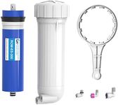 300 GPD RO Membrane Filter Replacement with Reverse Osmosis Membrane Housing, Wrench, 1/4" Quick-Connect Fitting, Check Valve, Fit Under Sink RO Home Drinking Water Filter Filtration Purifier System