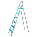 Casa Copenhagen Designed in Denmark, 6-Step Foldable Aluminium Ladder Laser Cut with Super Advance Sure-Hinge Technology, 7 Years Warranty - Neo Teal