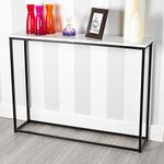 URBNLIVING Wooden Hallway Console Table with Metal Legs (White)