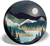 cozipink Abstract Mountains Deer Lake Landscape Spare Tire Cover Wheel Protectors Weatherproof Wheel Covers Universal Fit for Trailer Rv SUV Truck Camper Travel Trailers Accessories 14in