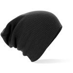 Beechfield Slouch Beanie Hat - Classic Knit Slouchy Winter Beanie in One Size Fits Most - Black - B461