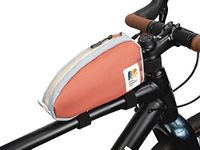 Oso Supply Co - Top Tube Bike Bag, Bicycle Front Frame Bag and Pouch, Perfect for storing bike accessories, waterproof zipper and pouch (Burnt Orange/Blue)