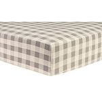 Trend Lab Gray and Cream Buffalo Check Deluxe Flannel Fitted Crib Sheet