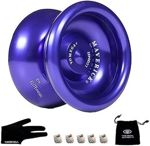 Yomega Maverick - Professional Aluminum Metal Yoyo for Kids and Beginners with C Size Ball Bearing for Advanced yo yo Tricks and Responsive Return + Extra 2 Strings & 3 Month Warranty (Purple)