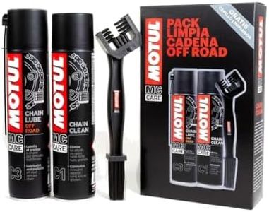 MOTUL + LAMPA Kit lubrifiant pour moto Off Road, idéal pour nettoyer la chaine, C1 + C3, livré avec brosse