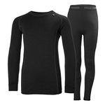 Helly Hansen Boy's Jr Lifa Merino Midweight Set Pants, Black, 14 Years UK