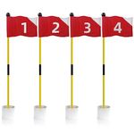 Crestgolf Portable Backyard Practice Golf Hole Cup and Flag Stick of Fiberglass, Golf Putting Green Flagstick Golf Pin Flag Hole Cup Set(red,#1234)