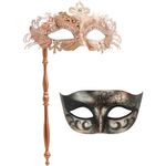 Coddsmz Masquerade Mask for Women on Stick Venetian Masks Costume Party Masks Mardi Gras Mask Christmas Halloween