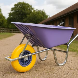 KCT 110L Heavy Duty Garden Wheelbarrow – Purple, Puncture Proof Tyre