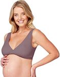 Mamaway Breezy Crossover Nursing Maternity Breathable Bra, Odorless, Soft, Lightweight for Sleeping, Pregnancy, Breastfeeding, Dusty Purple, Small