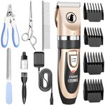 Ceenwes Dog Clippers Low Noise Pet Clippers Rechargeable Dog Trimmer Cordless Pet Grooming Tool Professional Dog Hair Trimmer with Comb Guides Scissors Nail Kits for Dogs Cats & Other Hairy Animals