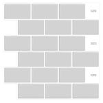 DEWOO Grey Peel and Stick on Wall Tiles,Self Adhesive Kitchen Backsplash Metro Subway Tile 10-Sheet（12"x 12"）