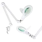 Brightech LightView PRO Magnifying Desk Lamp, 2.25x Light Magnifier, Adjustable Magnifying Glass with Light for Crafts, Reading, Close Work - White