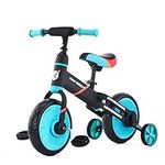 UBRAVOO Balance Bike for 2-5 Years Old Boys&Girls, 12 Inch 4-in-1 Toddler Walking Bicycle with Detachable Training Wheels & Pedals (JL102, Blue)