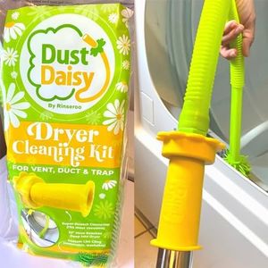 Dust Daisy Pro: Stretch-On Dryer Vent Cleaner Kit w/Washable Lint Cling, 33" Extra-Long Reach, Universal Fit, Enhanced Vacuum Hose Attachment - Energy Saving, Innovative Daisy Design - Patented