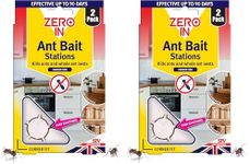 Zero In Dual Action Gel Ant Bait Station- Twinpack, Honey, Safely Enclosed, Kills Ant Nests, Ready-To-Use (Pack of 2)