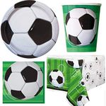 Unique Party BPWFA-4173 3D Soccer Tableware Football Set for 16 People-Includes Cups, Plates, Napkins, Tablecover