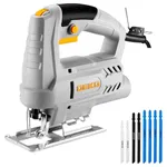 Electric Jigsaw Tool: DEKOPRO 400W Power Jig Saws Jigsaws Wood Cutter Machine, 6 Variable Speed 0-3000 SPM, ±45°Bevel Cutting Cut Blades, with 8 PCS Sawblades for Wood, Metal, Plastic