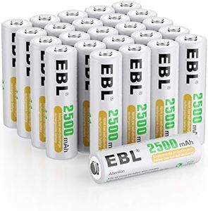 EBL AA Rechargeable Batteries 1.2V 2500mAh High Performance Pre-Charged AA Batteries - 24 Pack