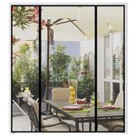 wohomzy Magnetic Screen Door Fits Door Size 64" x 82, Screen Size 66" x 83",Double Opening, Mesh Net Curtain with Magnet Full Frame Hook&Loop Strip, Black