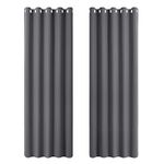 PONY DANCE Thermal Blackout Curtains 90 Inch Drop Window Curtains for Living Room Eyelet Extra Long Curtains & Drapes Grey Lounge Curtains for Room Darkening, 2 Panels, W66 X L90, Gray