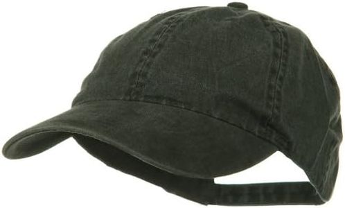 Otto Caps Washed Solid Pigment Dyed Cotton Twill Brass Buckle Cap - Black OSFM