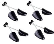 4 Pairs Adjustable Length Plastic Shoe Tree Shoe Stretcher Shoes Shape Keeper with Tension Spring Coil Keep Shoes in Good Shape (Men Size)