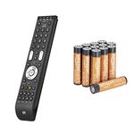 One For All Essence 4 Universal Remote Control - Operates 4 devices (TV Freeview Blu-ray and Audio) - Black -URC7140 & Amazon Basics AAA Performance Alkaline Batteries (12-Pack) - Packaging May Vary