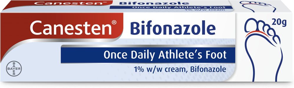 Canesten Bifonazole 1% Athlete’s Foot Cream – Once Daily Antifungal, 20g