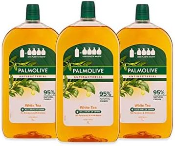 Palmolive Antibacterial Liquid Hand Wash Soap (3 x 1L Packs), White Tea Refill And Save, No Parabens Phthalates And Alcohol, Recyclable Bottle