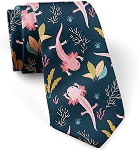 JUDIAN Men's Neckties Tie Fashion Tie Print,Novelty Neck Ties for Every Outfit, Mexicanum Axolotl, Medium