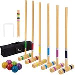 Pointyard Six Player Croquet Set, 28’’ Croquet Set with Wooden Mallets/Colored Ball/Wickets/Stakes for Adults/Teenager/Family-Perfect for Lawn/Backyard Game/Park (Includes Carry Bag)