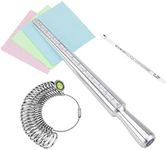 Ring Sizer Mandrel Measuring Tool Iron/Steel/Plastic Gauge Finger Measurement Set With 3 Piece Jewelry Polishing Cloth