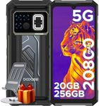 DOOGEE Fire 6 MAX Rugged Smartphone 5G 2025, 20800mAh/33W, Thermal Imaging Rugged Phones Android 14, Dual Light Flashlight, 50MP+20MP Night Version, 20GB+256GB, 6.72''FHD+120HZ, 5G Dual SIM/WiFi 6/NFC