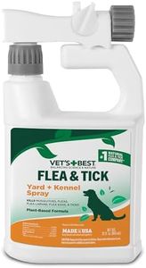 Vet's Best Flea and Tick Yard and Kennel Spray - kills Mosquitoes with Certified Natural Oils - Plant Safe with Ready-to-Use Hose Attachment - 32 oz