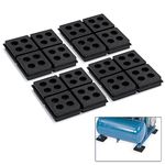 Daisypower Anti Vibration Isolation Pads,4 Pack 4" x 4" x 3/4" Rubber Waffle Vibration Damper Equipment Pads,Anti Skip,Noise Reducer for Air Compressor,Air Conditioner,Washer and Treadmill