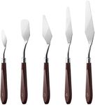 5Pcs Stainless Steel Cake Cream Spatula Shovel Cake Painting Scraper Cake Decorating Spatula with Frosting Icing Knife Oil Painting Knife Art Painting Tool Palette Knife for Cake Fondant Chocolate