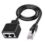 Ethernet Cable Splitter Internet Port Extender RJ45 Network Adapter Male 1 to 2 Female LAN Usb Ethernet Double Socket Connector Port Wired Wifi Coupler Extender for Laptop Switch Cat5/5e/6/7