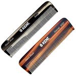 Kent A FOT Handmade Pocket Comb for Men, Women and Kids, All Fine Tooth Hair Comb Straightener for Everyday Grooming and Styling Hair, Beard and Mustache, Saw Cut and Hand Polished, Made in England