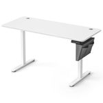 VASAGLE Electric Standing Desk, Height Adjustable Desk, 60 x 140 x (72-120) cm, 4 Memory Heights, Storage Pocket, for Home Office, Study, Cloud White LSD134W02