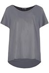 Fashion Star Womens Batwing Plain Hi Lo Hem Baggy T Shirt Top